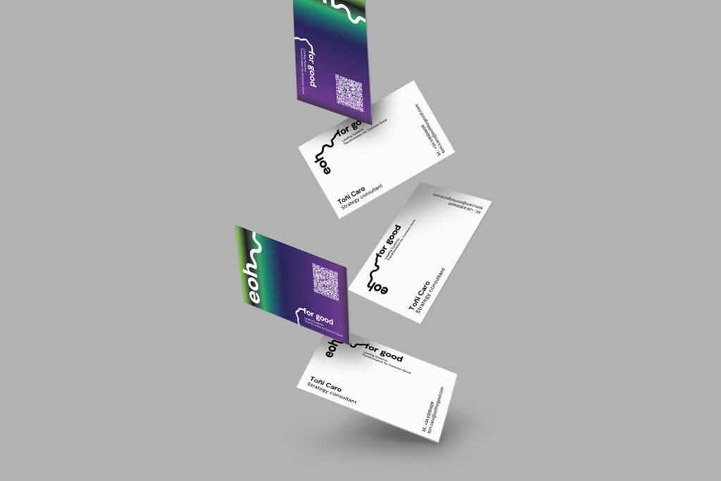 Tarjetas del proyecto de branding de EOH