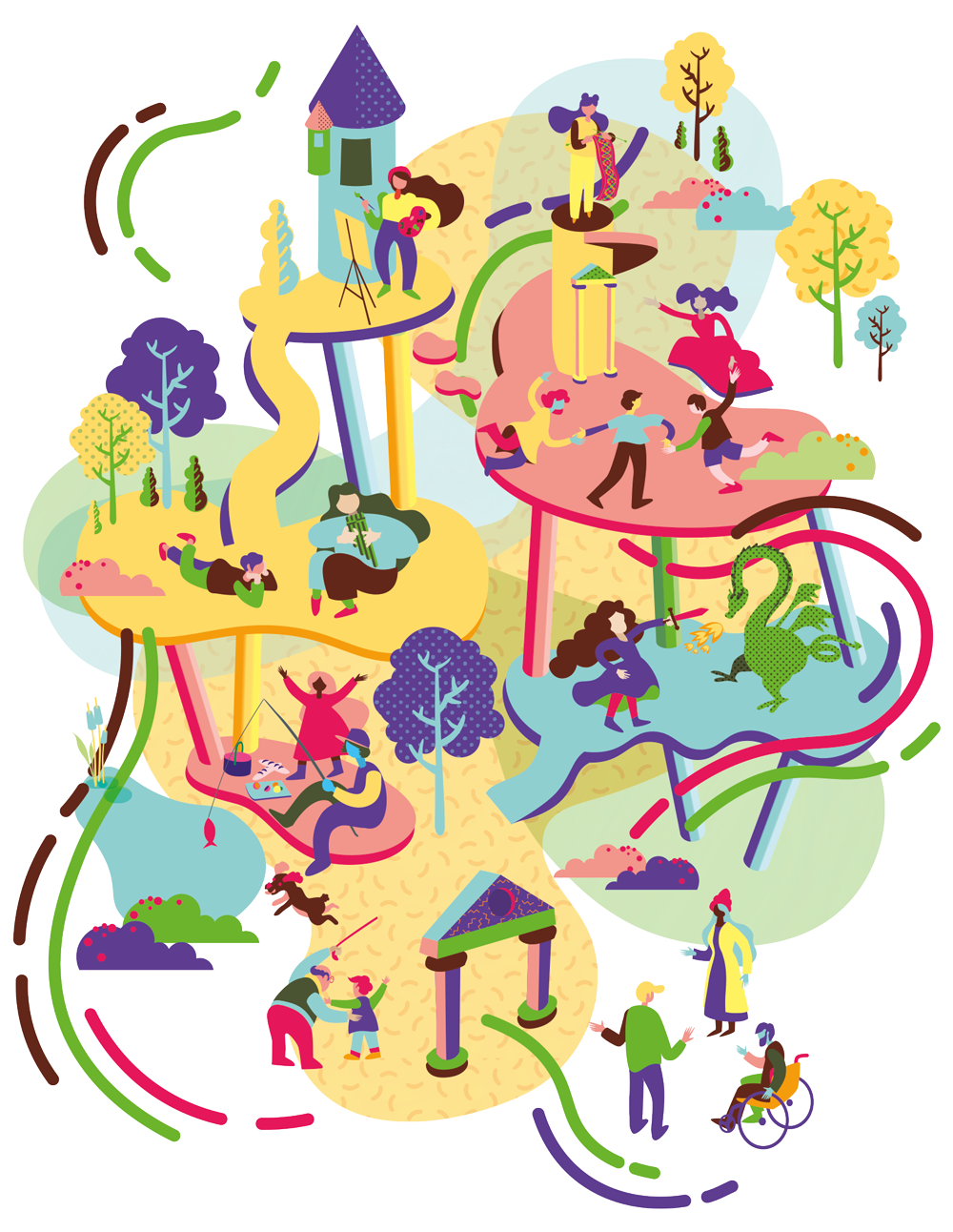 Ilustración para el proyecto de diseño European Heritage days